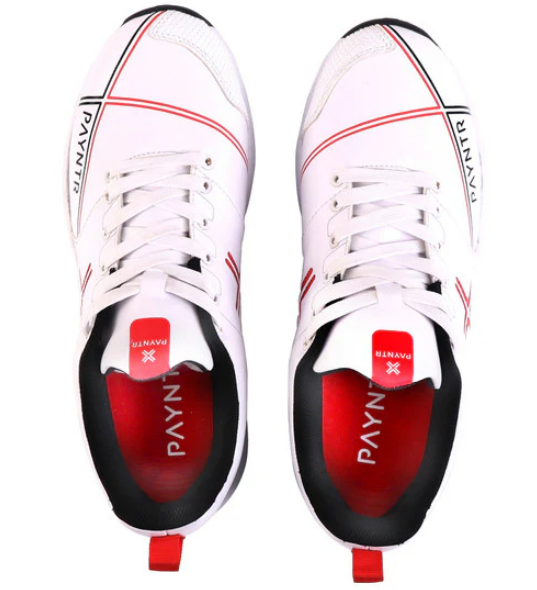 PAYNTR X Spikes Cricket Shoes White And Black