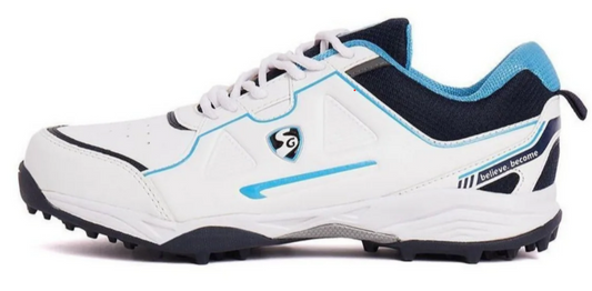 SG Club 5.0 Cricket Shoes Colour White Navy Teal