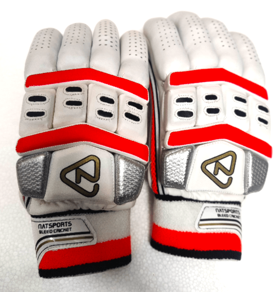 Batting Gloves – White & Red (Left Handed) - My Store